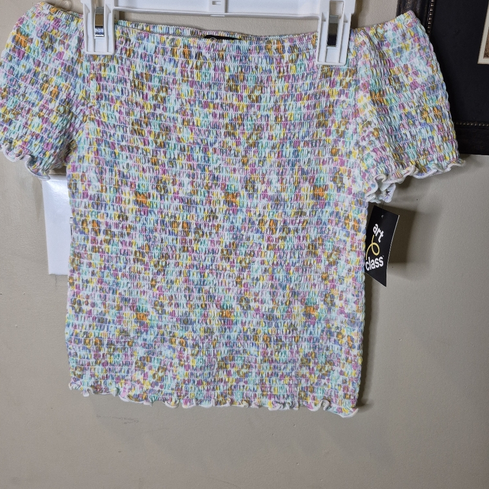 Art Class Girls Smocked Stretch Top - Picture 7 of 12